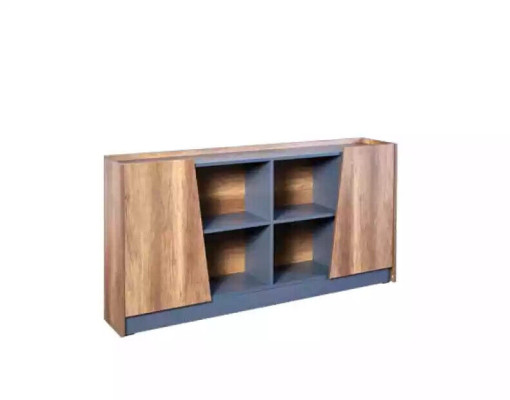 Desk, coffee table, bookshelf, study, office, modern, brown