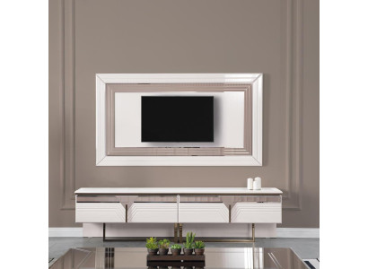 Wall unit TV stand wall panel RTV lowboard white wood sideboard modern