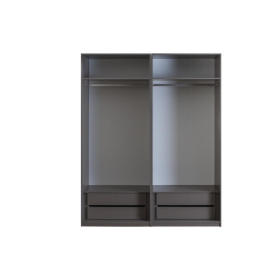 Wardrobe bedroom wardrobe cupboard wooden cupboard gray mirror