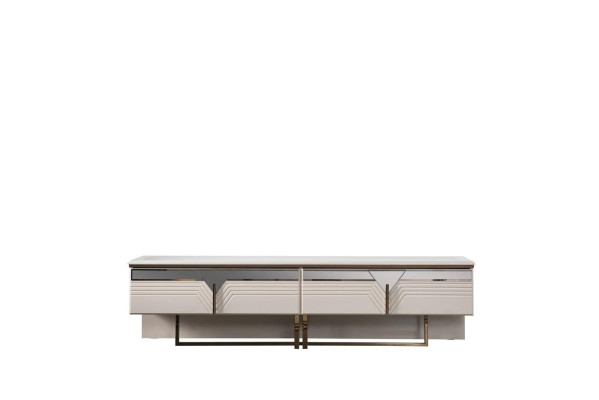 Sideboard RTV Lowboard TV Stand Wood Cabinet Cupboard Wood White Design