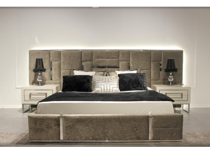 Luxury bedroom furniture complete set 3-piece double bed 2x bedside tables