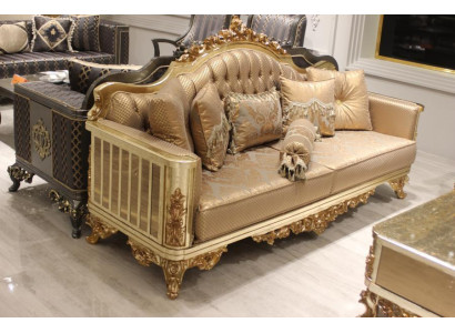 Sofa set 3311-seater Chesterfield fabric textile classic style group new