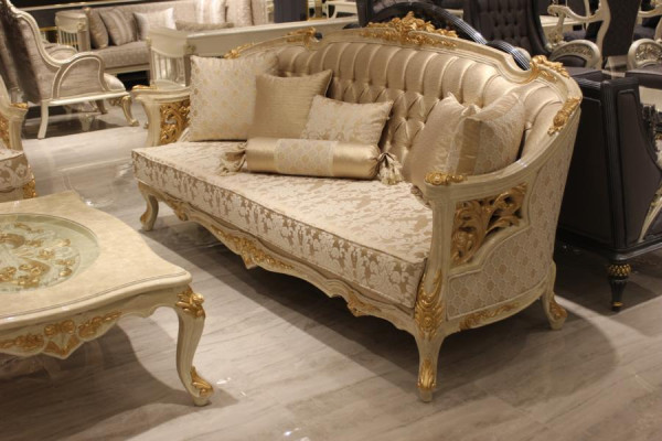 Modern luxury sofa set 2x sofa 3-seater living room set with elegant chair