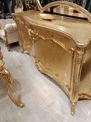 Luxury sideboard dresser with mirror set wooden dresser classic