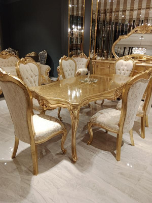Complete Set of 4 Classic Chairs Dining Room Furniture Wooden Design Chairs New