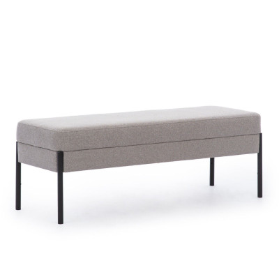 Gray bedroom bench designer wooden frame textile bench