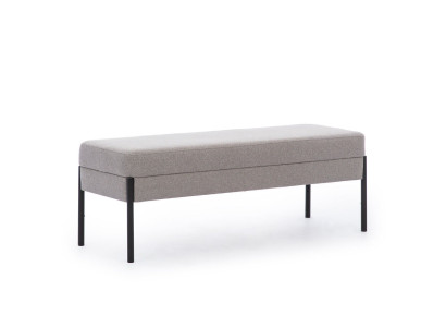 Gray bedroom bench designer wooden frame textile bench