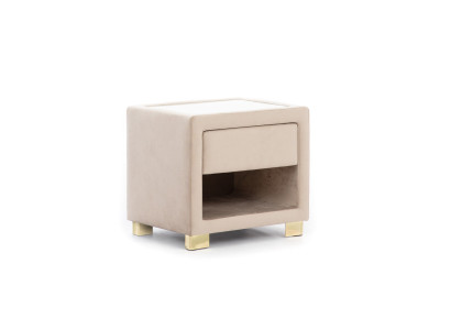 Beige square bedside table designer wood frame modern furniture new