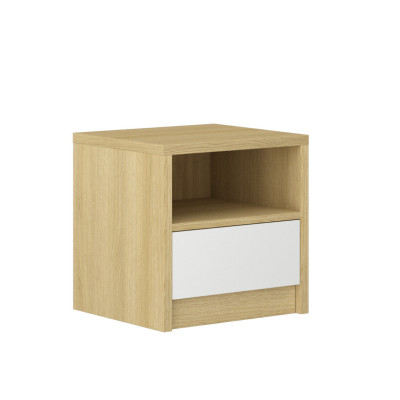 Light brown nightstand 1x drawer designer bedroom wooden console