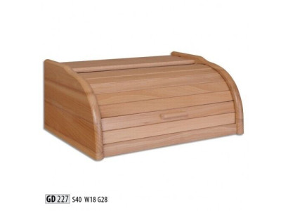 Beech Bread Box 40 cm Bread Box Roll Top Bread Roll Flap Real Wood Case