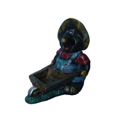 Design Mole Wheelbarrow Figure Statue Sculpture Figures Decoration 45cm Decor