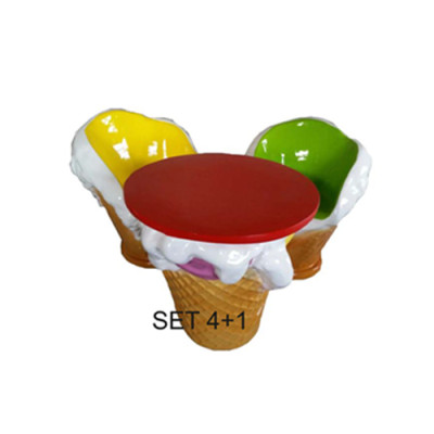 Ice Cream Furniture Table 4 Chairs Ice Cream Parlor Dining Set Armchair Tables Set of 5