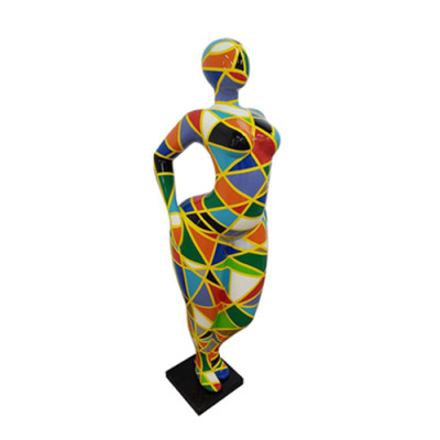 Design Figure Abstract PVC Sculpture Statues Figures Decoration 130cm Silver Decor