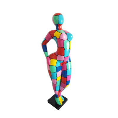 Abstract figure statue, colorfully painted statues, sculptures, 130cm XXL statue plastic.