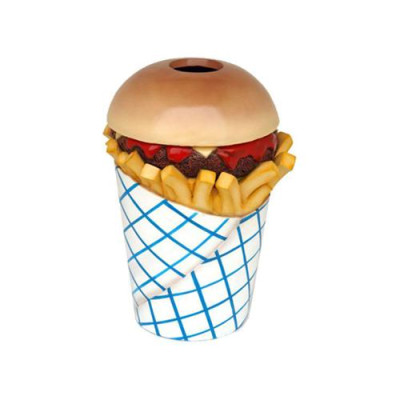 Sculpture Fast Food Trash Can Bucket Bucket Restaurant Statue Figures Gastronomy
