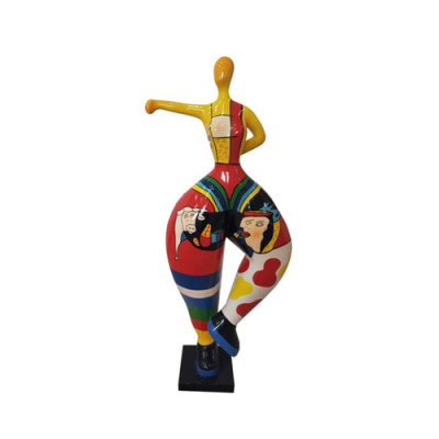 Ballerina figure abstract figures statues modern statue colorfully painted new 85cm