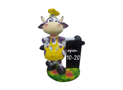 Modern Figure Cow Cattle Sculpture Statues Figures Decoration Calf 55cm Plastic