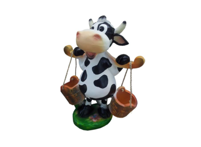 Modern Cow Cattle Plastic Sculpture Statues Figures Calf 55cm Decoration