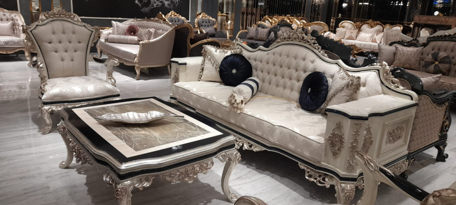 Chesterfield Sofa Couch 3-Seater Couch Upholstered Furniture Three-Seater White New