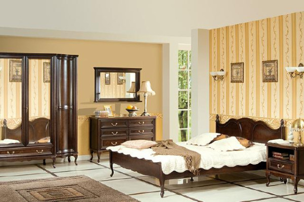 Italian style bedroom complete furniture bed nightstand wardrobe dresser 1
