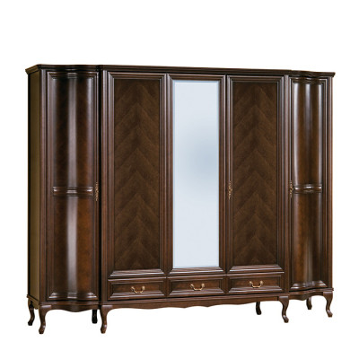 Classic cabinets wardrobe wall unit 5 doors wood new Italian furniture