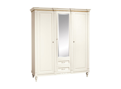 Classic Wardrobe, Solid Wood, Country Style, Large Mirror Wardrobe FL-D4