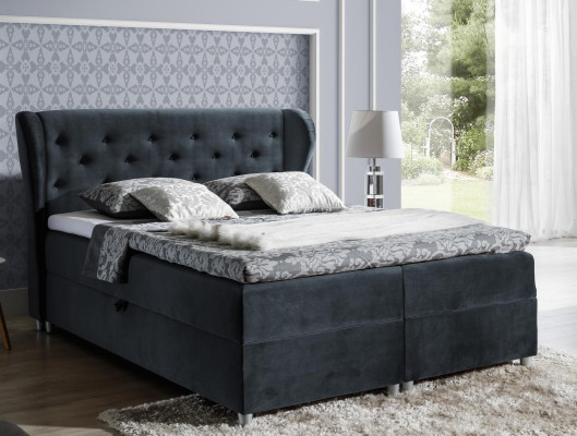 Bed upholstered bed box spring bed polyester beds double bed matrimonial bed bed frame