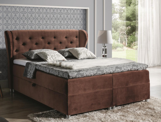Bed upholstered bed box spring bed polyester beds double bed matrimonial bed bed frame