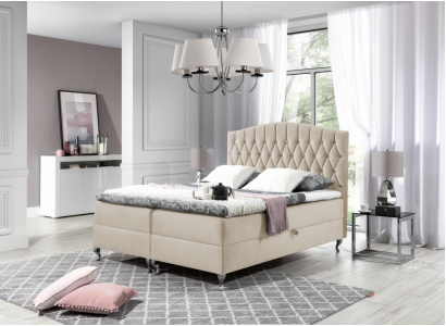 Double bed, matrimonial bed, bed frame, bed, upholstered bed, beds, box spring bed, polyester