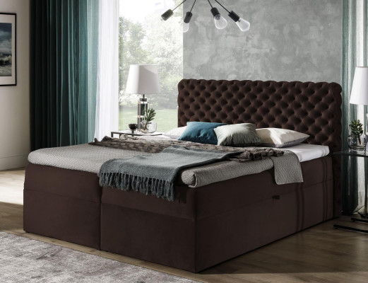 Chesterfield box spring bed bedroom furniture beds king size velvet hotel new