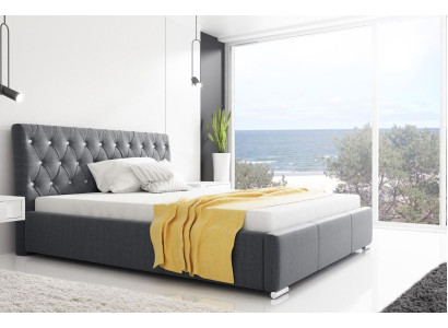 Bed frame bed double bed marital bed bedstead upholstered bed beds 200x200 gray