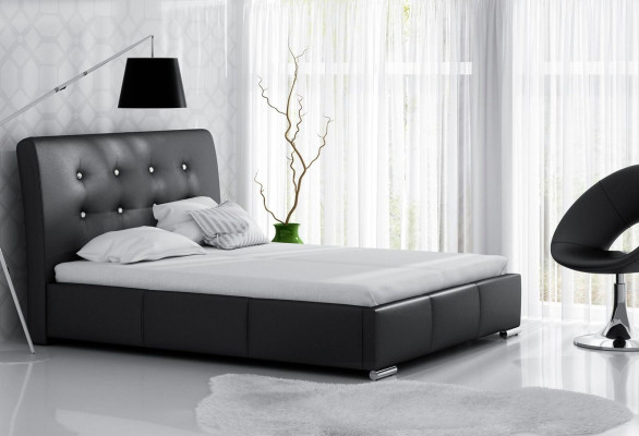 Marital bed bed frame beds upholstered bed double bed white polyester contemporary