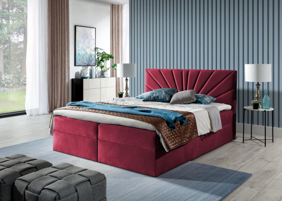 Box spring bed double bed bed with storage compartment marital bed beds upholstered bed red new