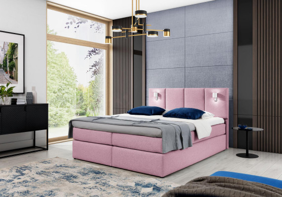 Bed box spring bed bedroom upholstery design double modern fabric 200x200