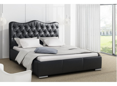 Bed frame beds double bed modern bed faux leather upholstered bed double bed black