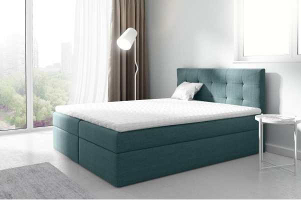 Marital bed, beds, upholstered bed, box spring bed, double bed, bed with storage box, black.