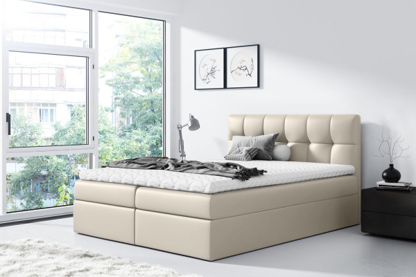 Bed, double bed, box spring bed, modern double bed, blue bedroom beds, 160x200