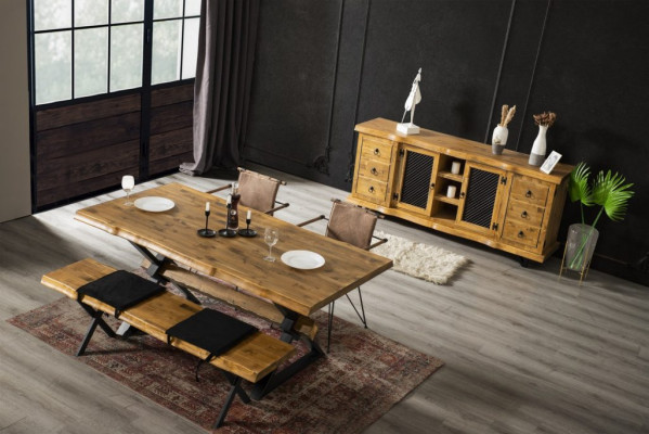 Solid wood furniture living room dining room dining set 4-piece set cabinet furniture