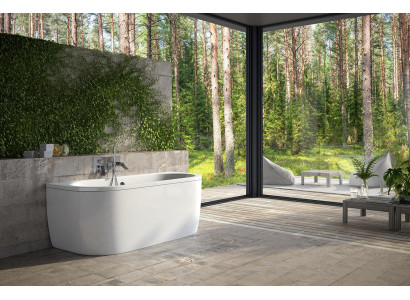 Bathtub Rectangular Design Round Bathtub White Modern