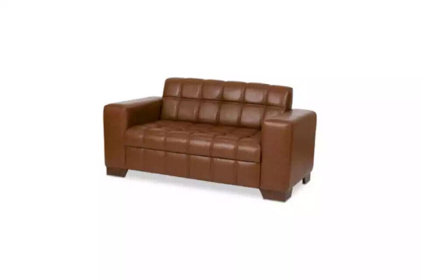 Brown leather two-seater office furniture office furniture collection fabric couch