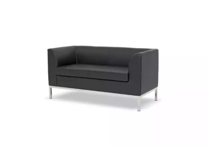 Study two-seater black fabric sofa office furniture sofa