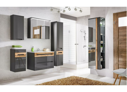 Design bathroom furniture bath 5-piece set, cabinet, washbasin, lighting