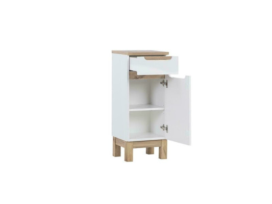 Bathroom cabinet base unit shelves high-gloss white bathroom cabinet