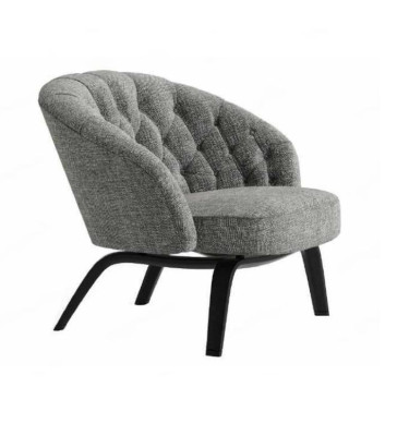 Stylish upholstery made of solid wood with stitching in Charcoal Chesterfield.