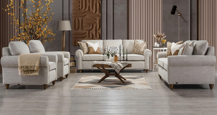 Living room sofa set modern design furniture 2x three-seater sofas 2x armchairs