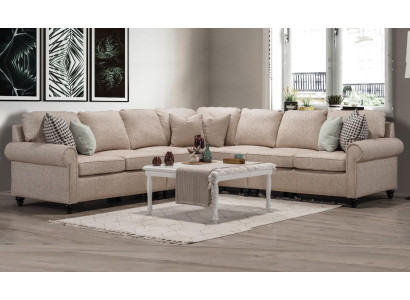 Modern living room corner sofa L-shape design beige furniture luxury sofa furnishings