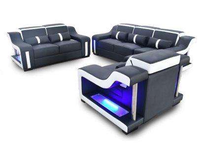 Sofa set 3+2+1 seater set design sofa upholstered couches illuminated couch