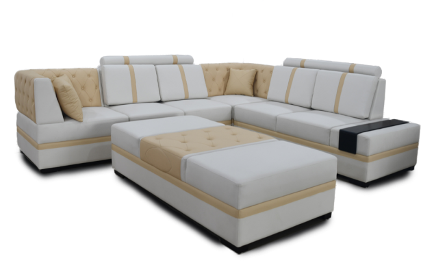 Designer sofa luxury corner sofa with ottoman upholstered suite living room L-shape