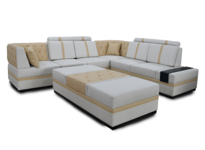 Designer sofa luxury corner sofa with ottoman upholstered suite living room L-shape
