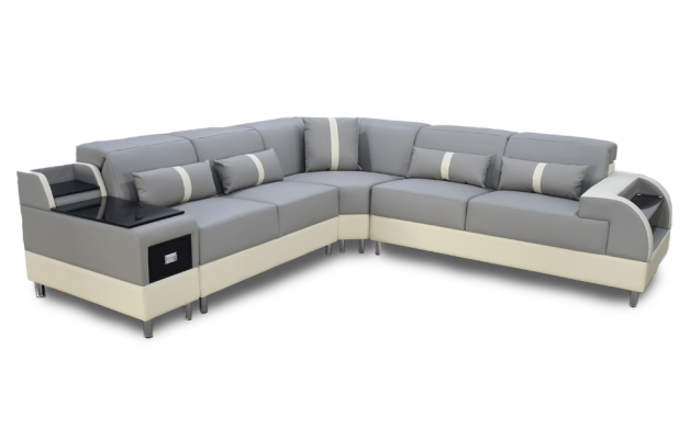 Corner sofa L-shape sofa couch design upholstery modern corner ensemble gray